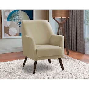 Poltrona Decorativa Sala De Jantar Magali Lisa Veludo Bege Lansofbr