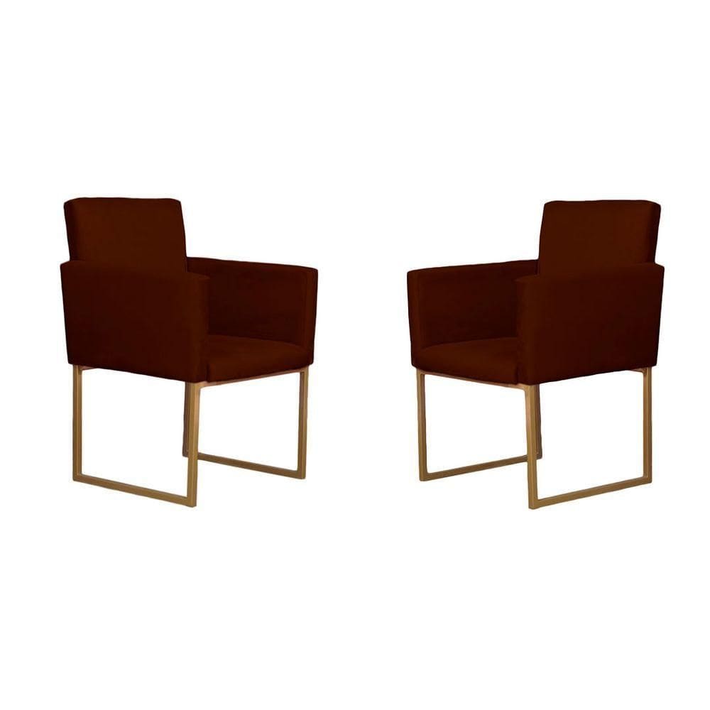 Conjunto 02 Poltronas Para Recepção E Sala Klara Suede Vinho
