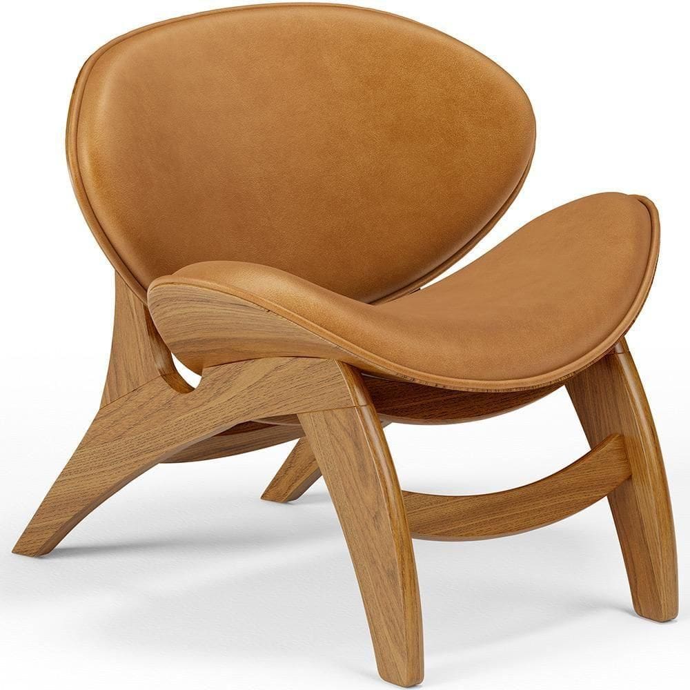 Poltrona Decorativa Orgânica Sala Living Kadosh L02 Couríssimo Canela