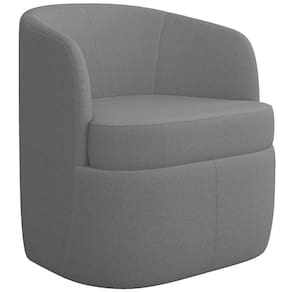 Poltrona Decorativa Giratória Para Sala De Estar Siena K01 Bouclê Cinza - Lyam Decor