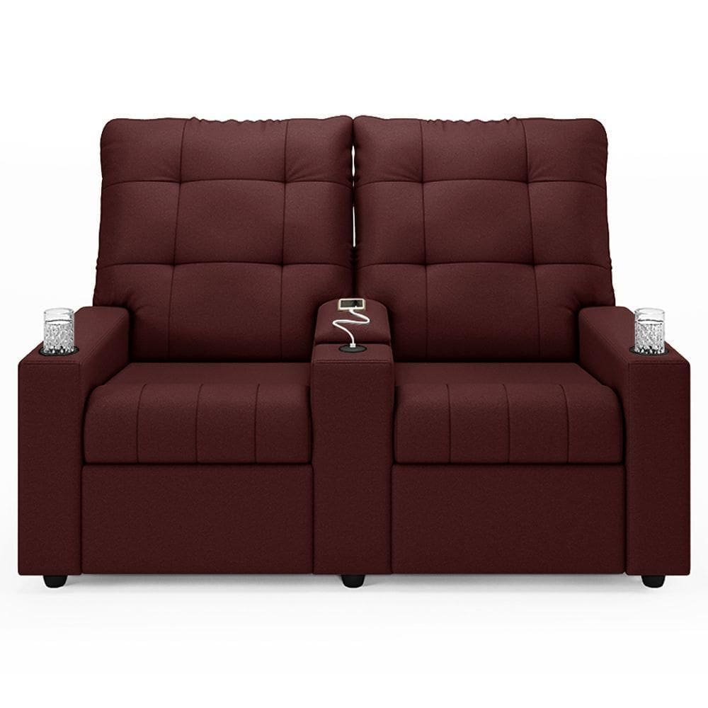 Poltrona Do Papai Reclinável Mallie 2 Lugares Baú Usb Fh9 Veludo Vinho - Mpozenato