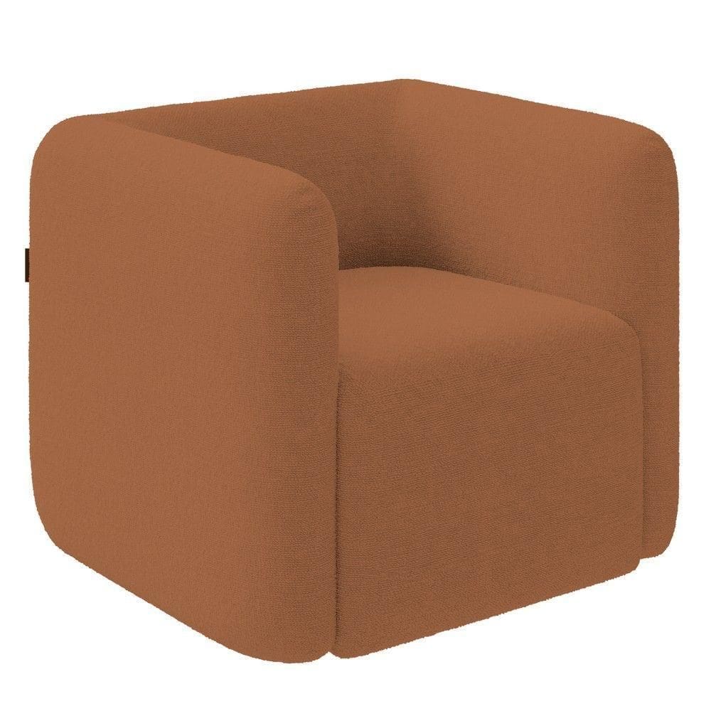 Poltrona Para Sala De Estar Decorativa Kit Com 2 Maggie K04 Bouclê Terracota Mpozenato