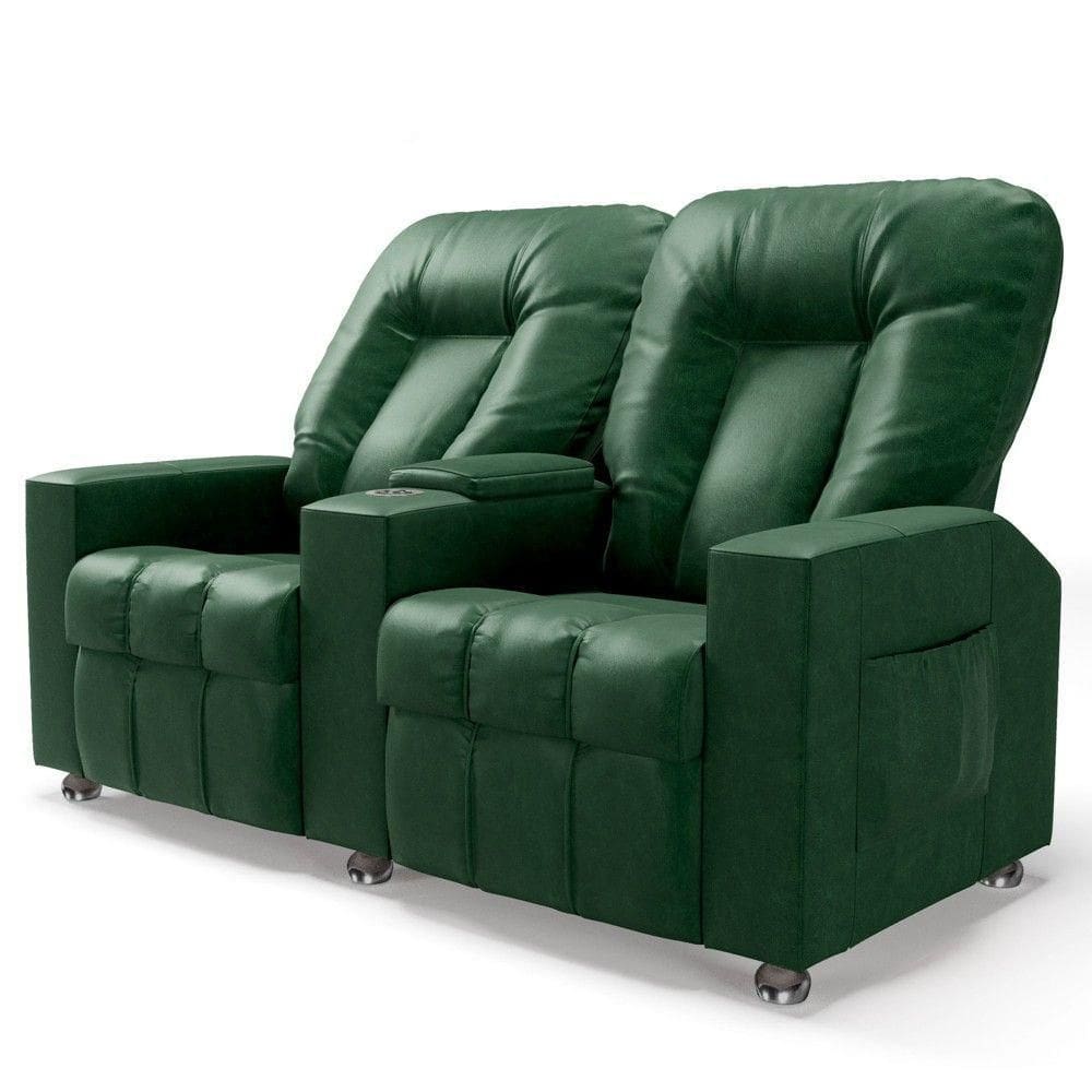 Poltrona Reclinável Para Cinema 2 Lugares Praddo Fh9 Pu Verde Mpozenato