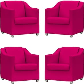 Kit 4 Poltronas Mila Corino Cores Pé De Plástico Cromado - Pink Corino