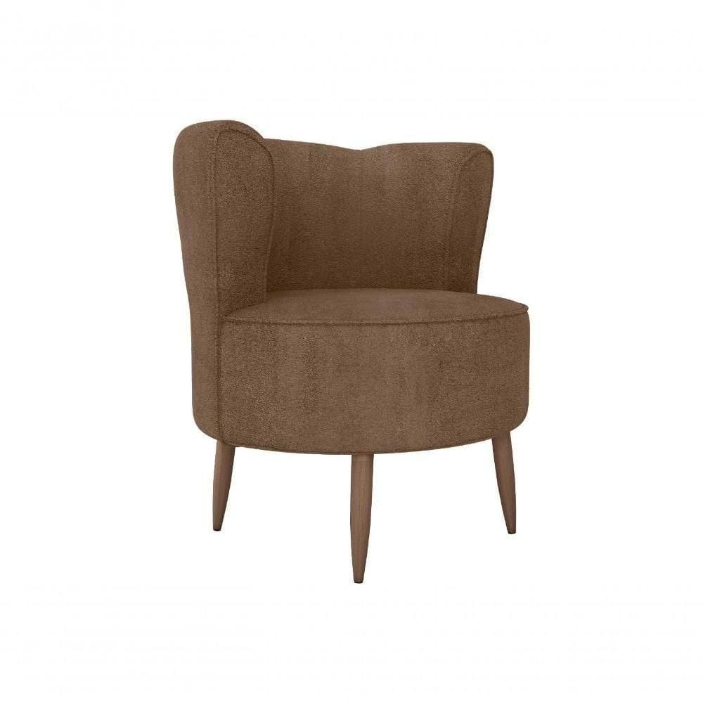 Poltrona Decorativa Savana 1 Lugar Boucle Marrom Matrix