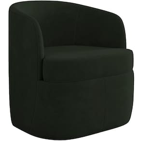 Poltrona Decorativa Giratória Para Sala De Estar Siena K01 Veludo Verde - Lyam Decor