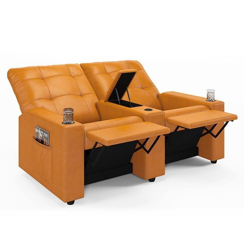 Poltrona Do Papai Reclinável Cinema 2 Lugares Manual Baú Usb Haifa F05 Facto Whisky - Lyam Decor