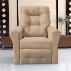 Poltrona Reclinável Para Descanso Thalia Suede Bege