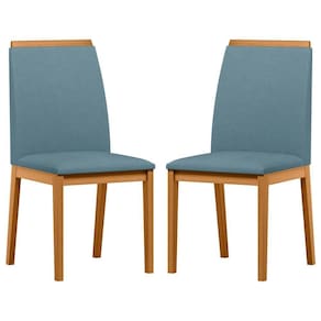 Conjunto Com 2 Cadeiras De Jantar Estofada Fernanda Ypê Animalle Azul Wd26
