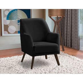 Poltrona Decorativa Sala De Jantar Magali Lisa Veludo Preto Lansofbr