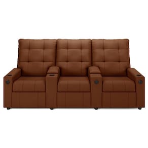 Poltrona Do Papai Reclinável Mallie 3 Lugares Baú Usb Fh9 Veludo Terracota - Mpozenato