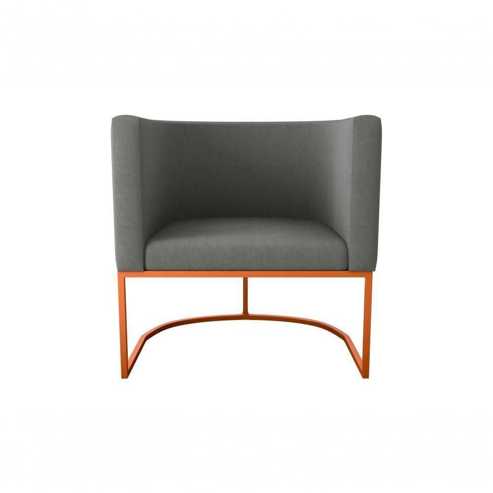 Poltrona Decorativa York 1 Lugar Suede Cinza Matrix