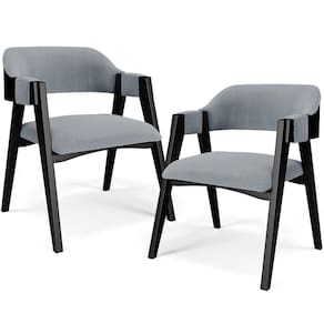 Kit 2 Cadeiras Sala De Jantar Estar Living Estofada Suran L02 Preto Bouclê Cinza - Lyam Decor