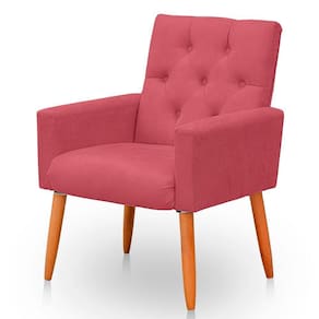 Poltrona Para Sala Reforçada Confortável íris Suede Cor Rosa