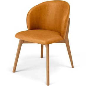 Cadeira De Jantar E Estar Living Estofada Mia L02 Couríssimo Whisky - Lyam Decor