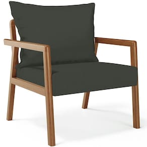 Poltrona Decorativa Para Sala De Estar E Living Alícia B04 Linho Verde Musgo