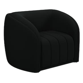 Poltrona Decorativa Para Sala De Estar Lazio M03 Veludo Preto - Lyam Decor
