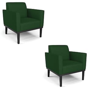 Poltrona Base Madeira Preto Kit 2 Maressa Veludo Luxo Verde