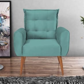 Poltrona Decorativa Para Sala Arcos Veludo Verde Menta