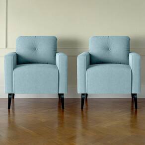 Jogo De Poltronas Decorativas Lupin Boucle Azul
