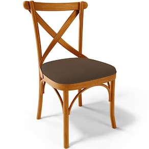 Cadeira Para Sala De Jantar E Estar Living Estofada ávila L02 Suede Marrom - Lyam
