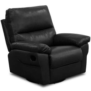 Poltrona Do Papai Reclinável E Giratória Oliver D06 Couríssimo Preto - Lyam Decor