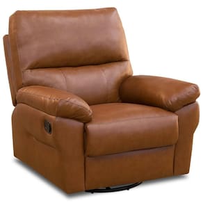 Poltrona Do Papai Reclinável E Giratória Oliver D06 Couríssimo Camel - Lyam Decor