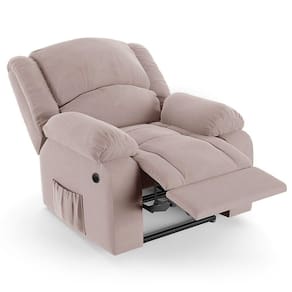 Poltrona Do Papai Reclinável Pietra Power Elétrica Usb Fh9 Veludo Rosê - Mpozenato