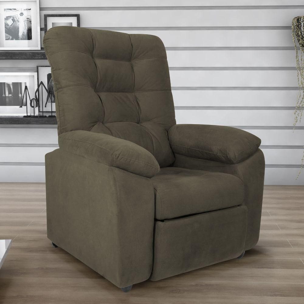 Poltrona Reclinável Almofadada Ripon Veludo Light Cappuccino