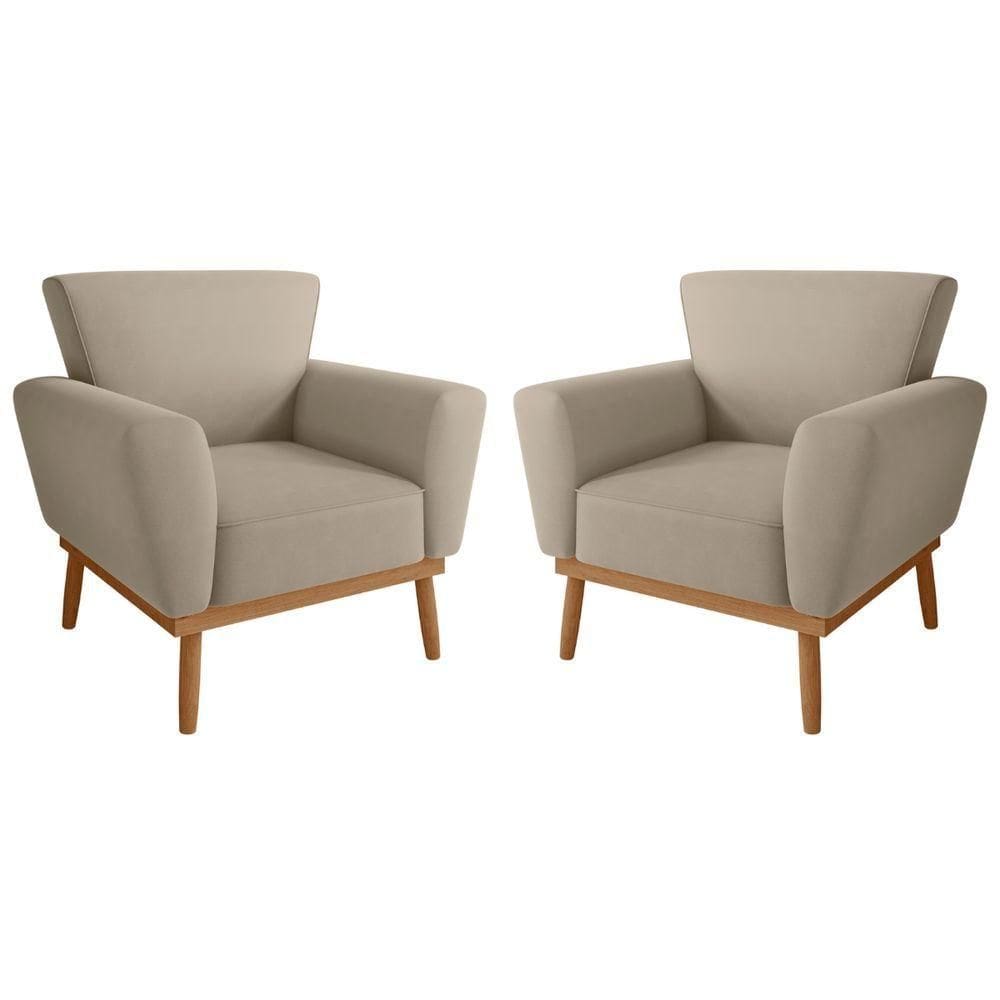 Conjunto Poltrona Para Sala De Recepção Viana Inca Castor