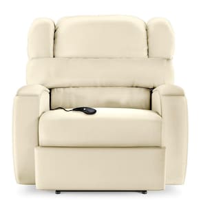 Poltrona Do Papai Reclinável Kalie Controle Power Elétrico Usb Fh9 Pu Bege - Mpozenato
