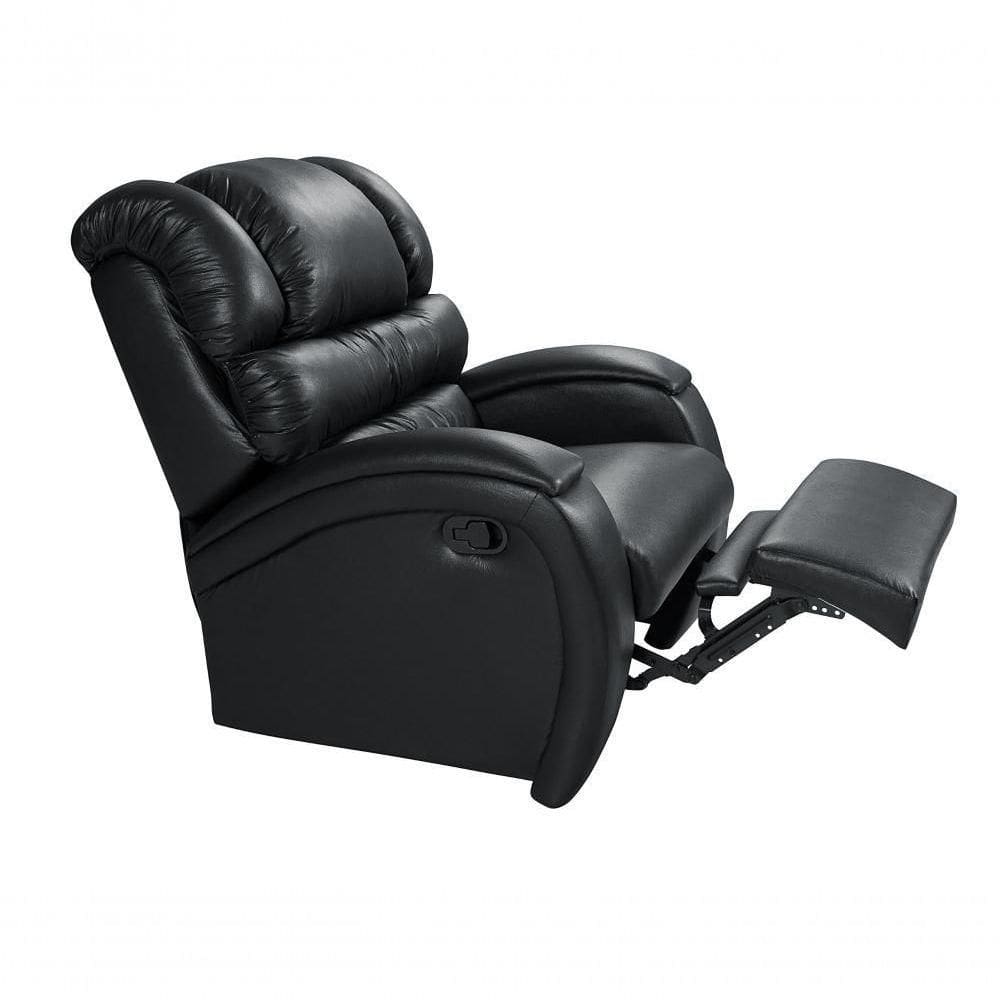 Poltrona Reclinável Imperial Zero Wall Papai Mamãe Com Mocho Corano Preto 311