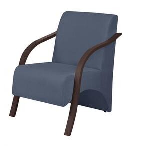 Poltrona Vênus 1 Lugar Braço Madeira Dsalla Suede