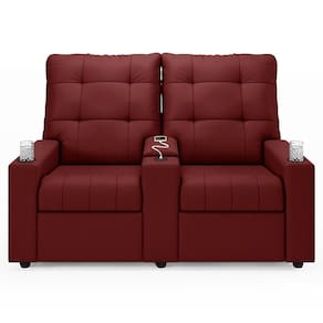 Poltrona Do Papai Reclinável Mallie 2 Lugares Baú Usb Fh9 Veludo Vermelho - Mpozenato
