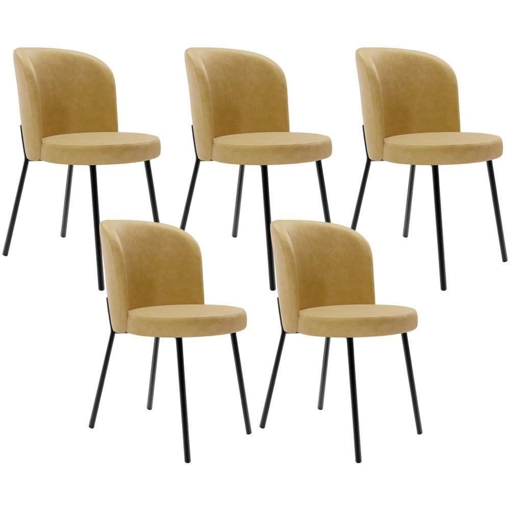 Kit 5 Cadeiras Sala De Jantar Estofada Gavi L02 Couríssimo Fendi