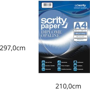 Papel A4 Diplomata Ofício Branco 120g. 50fls - Scrity