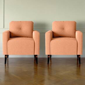 Jogo De Poltronas Decorativas Lupin Boucle Mostarda