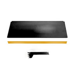 Bandeja Prateleira Ponta 30x73 Gôndolas New Plus Preto Porta Etiqueta Amarelo sa Gôndolas