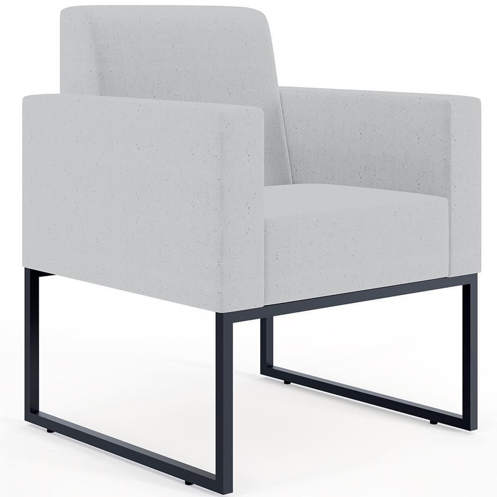 Poltrona E Recepção Base Fixa De Metal Helô Cinza