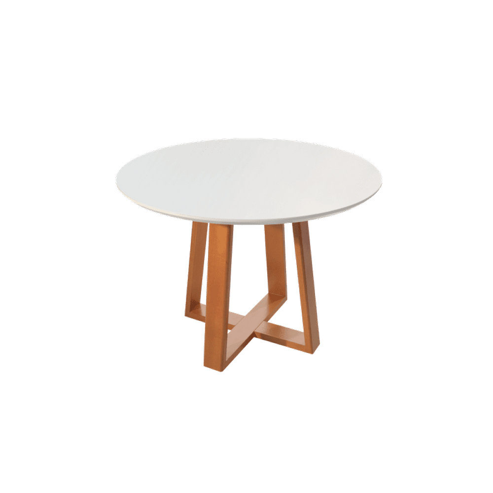Mesa de Jantar Redonda com Vidro 1,10m - Verona Star Móveis