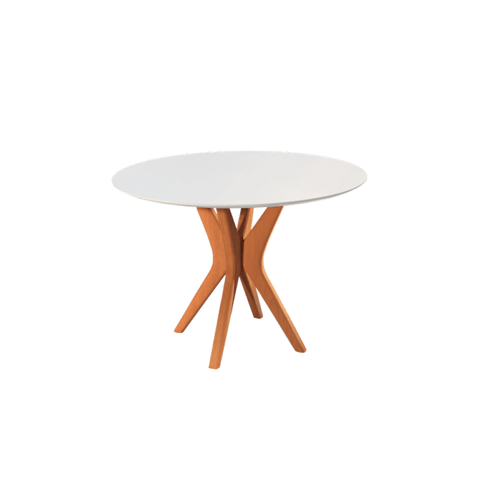 Mesa de Jantar Redonda com Vidro 1,10m - Genebra Star Móveis