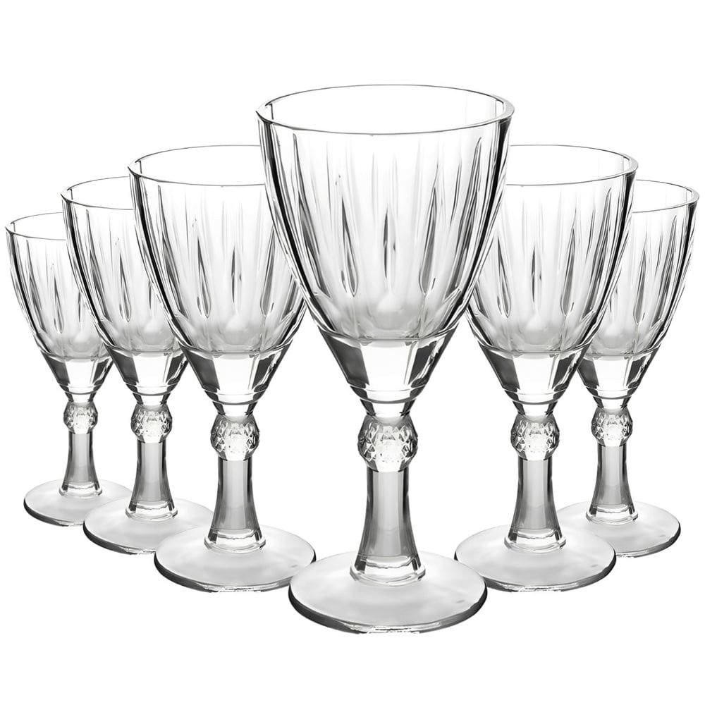 Jogo com 6 Taças Dominic de Vidro Transparente para Vinho ou Água 275ml