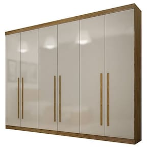 Guarda Roupa Casal 6 Portas 4 Gavetas - Uberaba-Frejó/Off White - Star Móveis