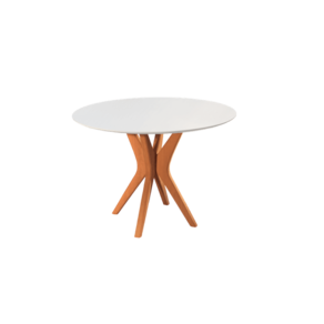 Mesa de Jantar Redonda com Vidro 1,10m - Genebra Star Móveis