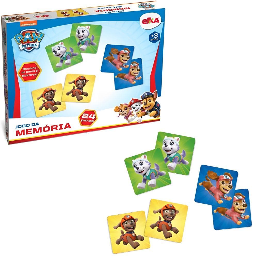 Jogo Da Memória Infantil Patrulha Canina 48 Peças - Elka Brinquedos