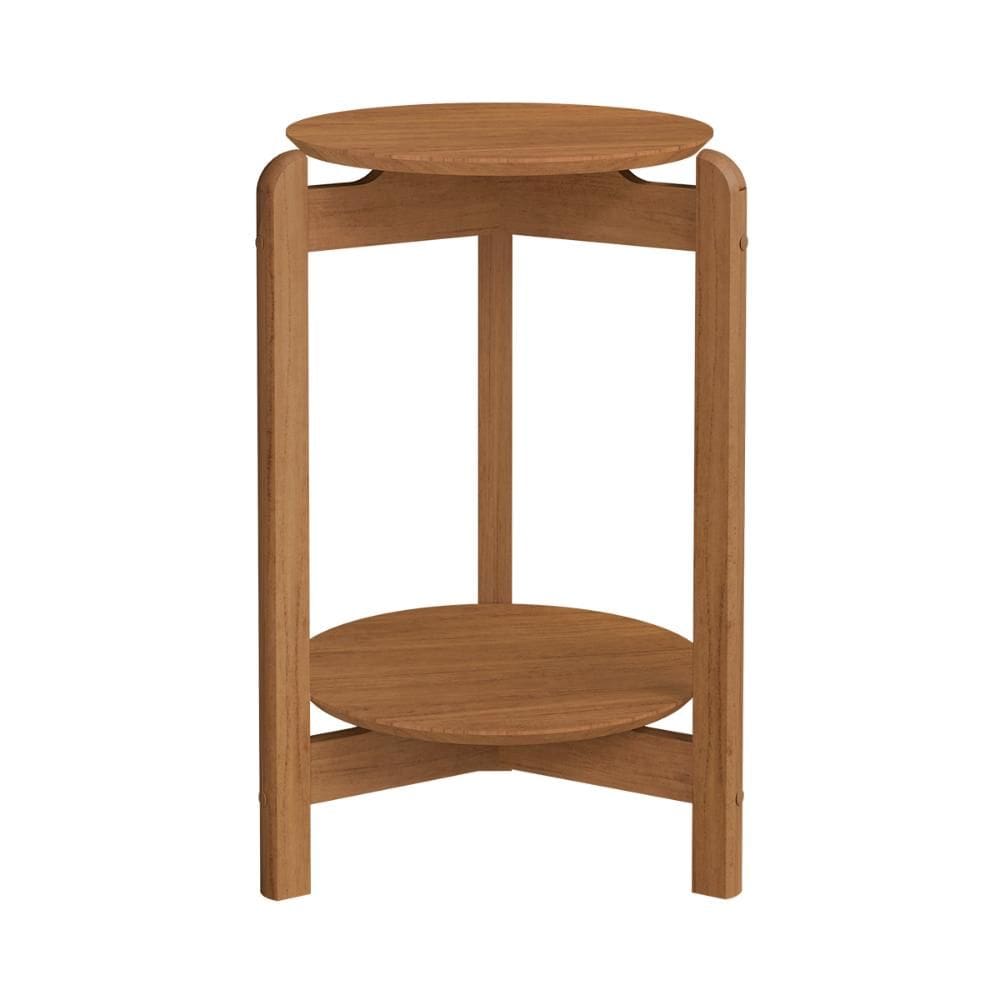 Mesa Lateral Sala Lizz com Pés de Madeira Maciça