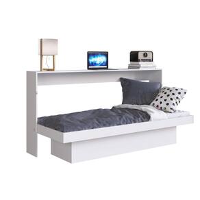 Cama Articulável Horizontal Solteiro com Estação de Trabalho Branco MDP Latino