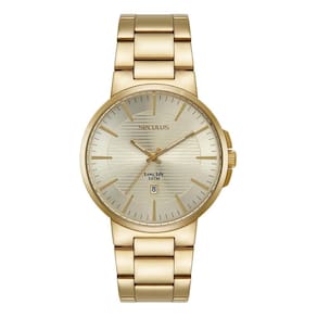Relógio Seculus Masculino Ref: 23730Gpsvda2 Casual Dourado