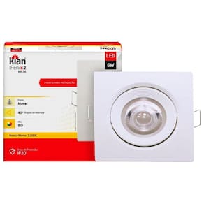 Spot Led Kian Fenix II Quadrado Embutir MR16 5W 3,0K