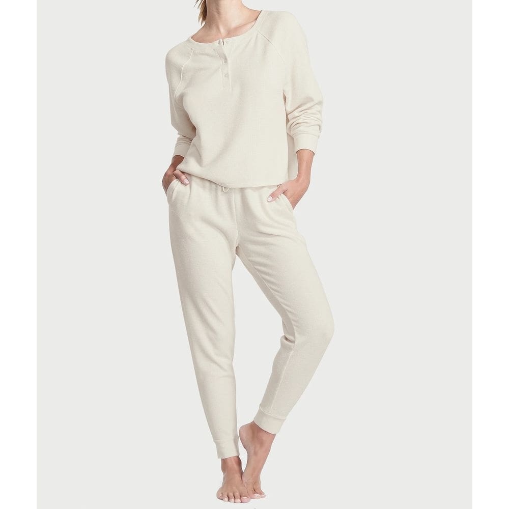 Conjunto De Pijama Creme Victorias Secret Henley Tam ExtraGG